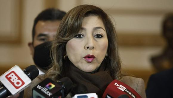 Lady Camones dijo que Pedro Castillo debería tomar una decisión sobre Geiner Alvarado. Foto: archivo GEC