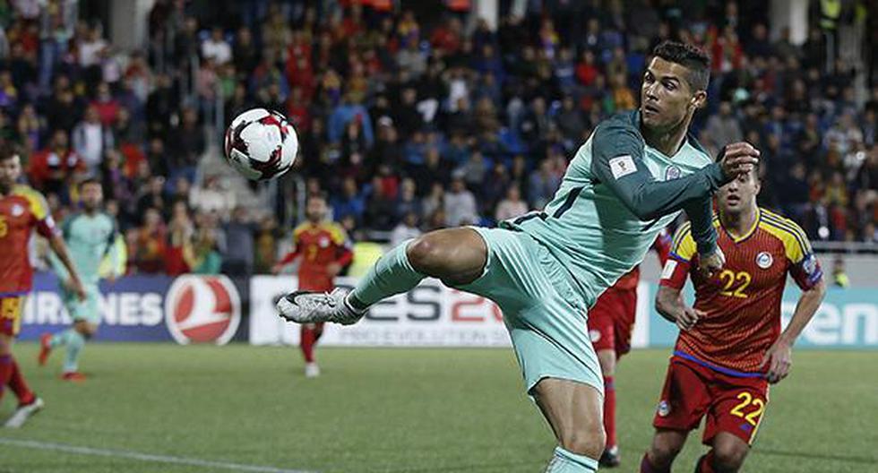 Cristiano Ronaldo empujó a la selección de Portugal a conseguir la victoria necesaria ante Andorra. Tenían que ganar para forzar la definición ante Suiza. (Foto: EFE)