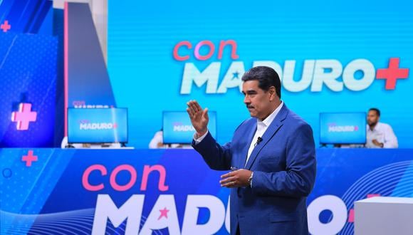 El presidente de Venezuela, Nicolás Maduro, durante su programa semanal "Con Maduro más", el 8 de mayo de 2023, en Caracas, Venezuela.(Foto de Prensa de Miraflores / EFE)