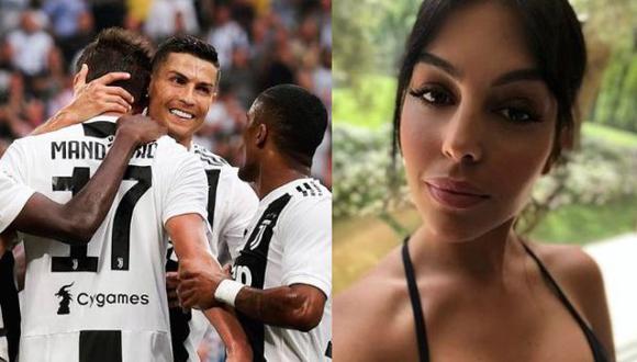 Georgina Rodríguez fue al estadio de la Juventus el sábado para ver jugar a Cristiano Ronaldo. (Fotos: Instagram)