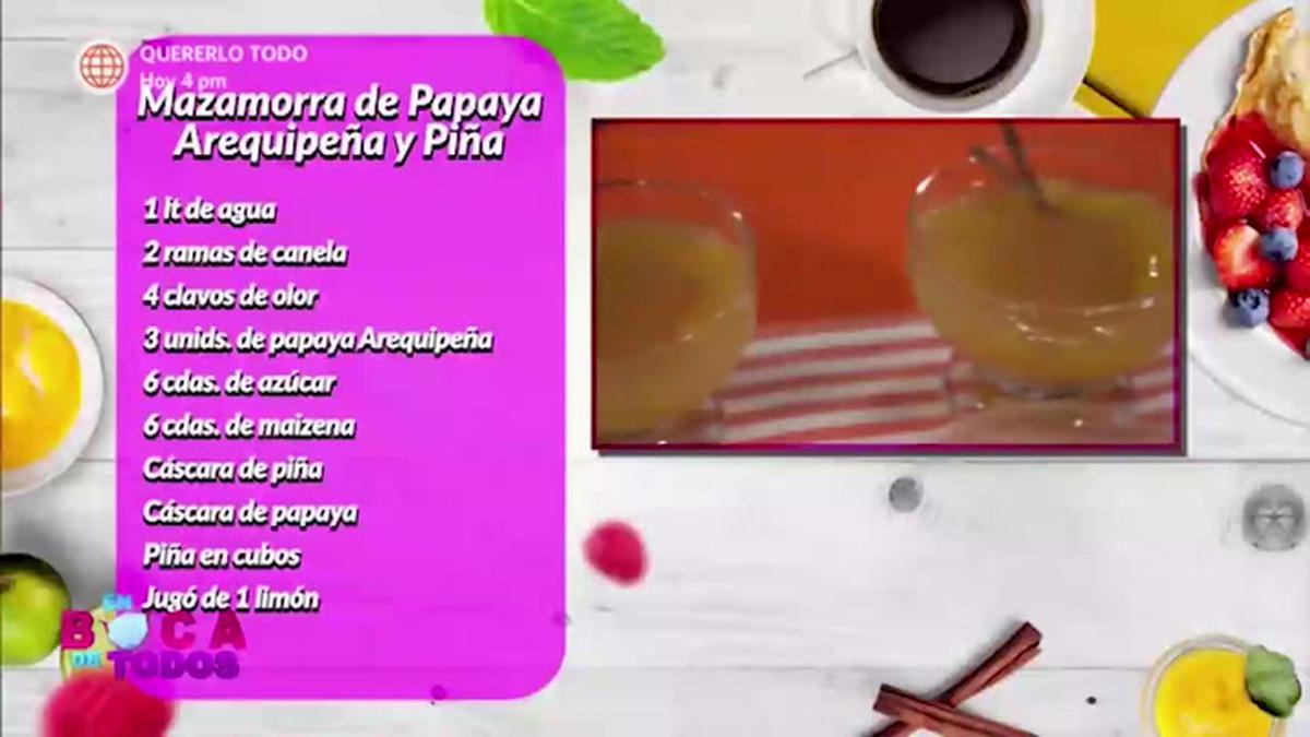 Receta de mazamorra de papaya arequipeña y piña nnav amtv | mazamorra de  papaya arequipeña y piña | postres | RECETAS | MAG.