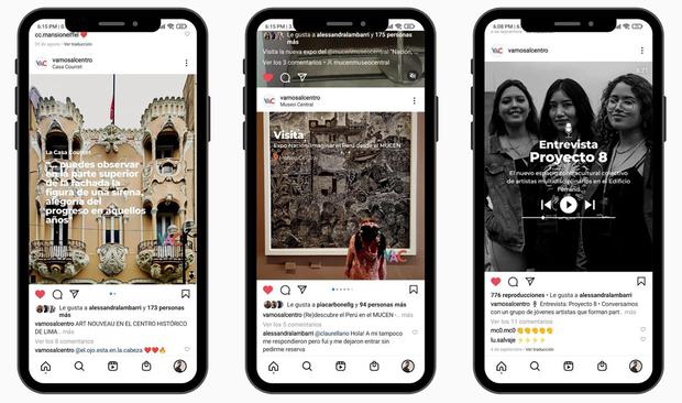 Social networks like Instagram are part of the strategy of Vamos al Centro to bring young people closer to the Historic Center of Lima.