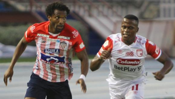 Junior y Santa Fe igualaron 1-1 en Barranquilla por la fecha 14 de la Liga Betplay | Foto: @junior