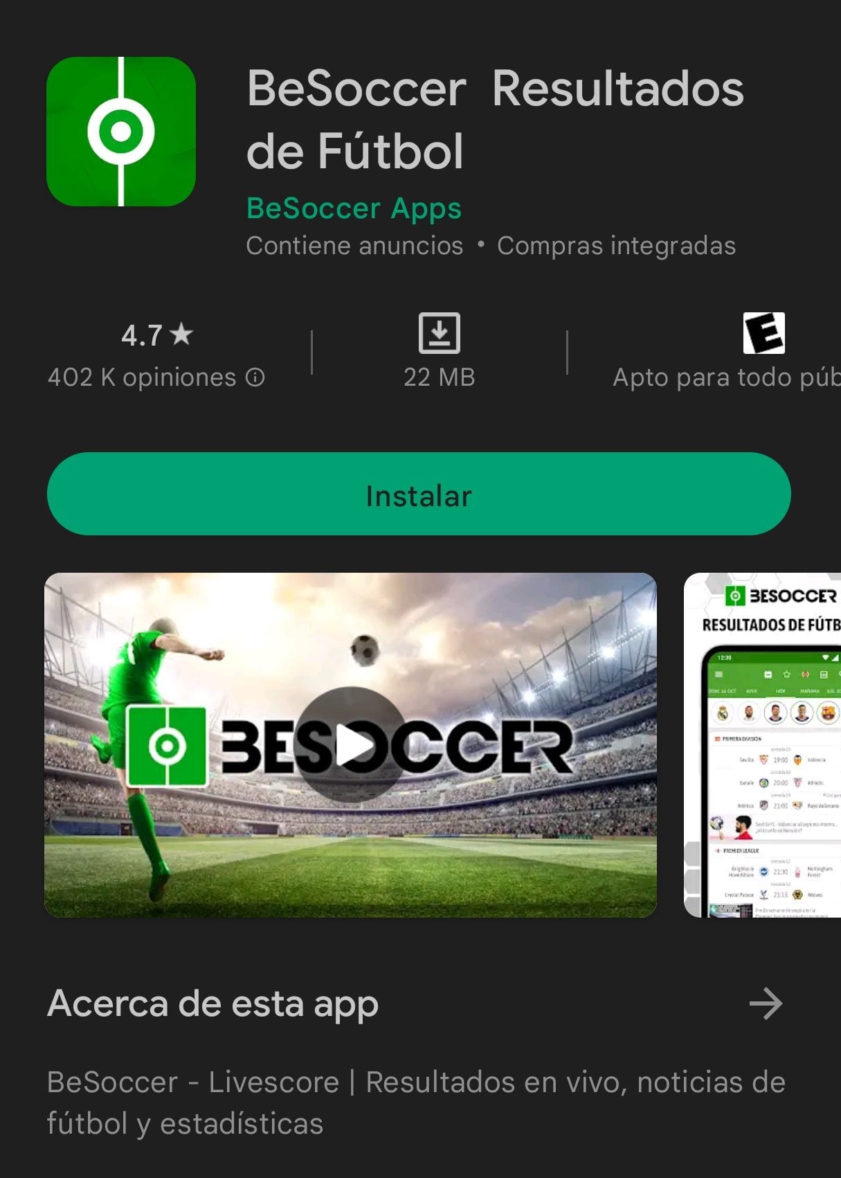 BeSoccer.  |  (Photo: BeSoccer Apps/Google Play)