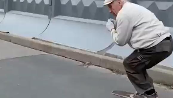 Igor, el skater de 73 años que ha cautivado Instagram con su perfecta técnica sobre el monopatín. (Foto: Captura de Instagram)