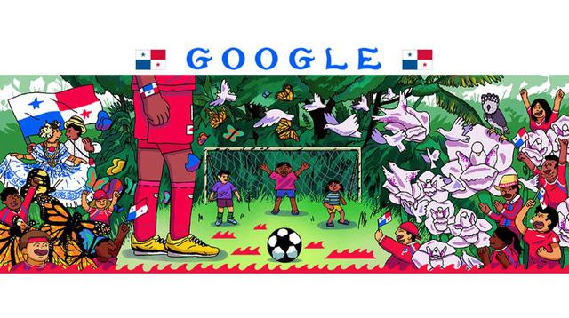 Foto 5 | El doodle para Panamá fue creado por Juan Tang Hon. En el arte se expone toda la cultura de este país que participa en su primera cita mundialista. (Foto: Google)
