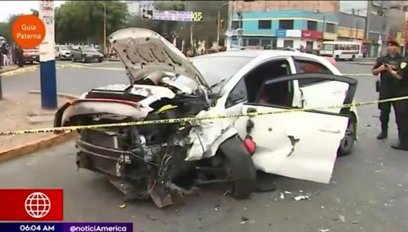 Agente policial protagonizó atropelló y escape en San Juan de Lurigancho. (Imagen: América TV)