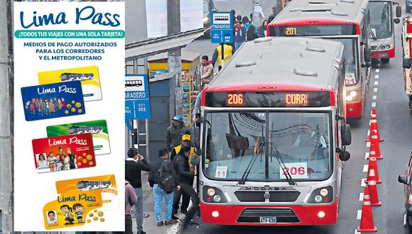 La tarjeta Lima Pass podrá ser utilizada en los corredores y en el Metropolitano. (Archivo / Lino Chipana)