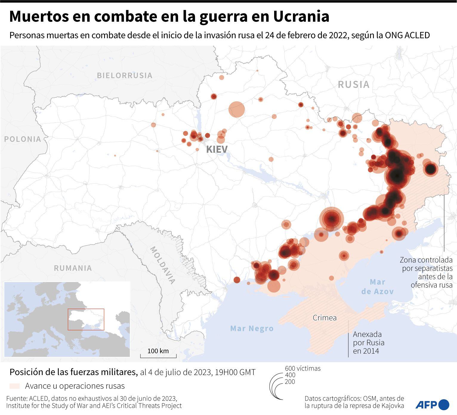 The dead in the Ukrainian war.  (AFP).