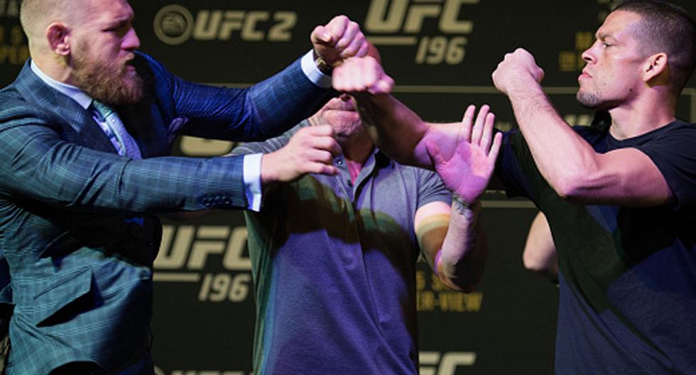 Conor McGregor y Nate Díaz casi se van a los golpes en careo oficial previo a UFC 196 | Foto: Getty Images