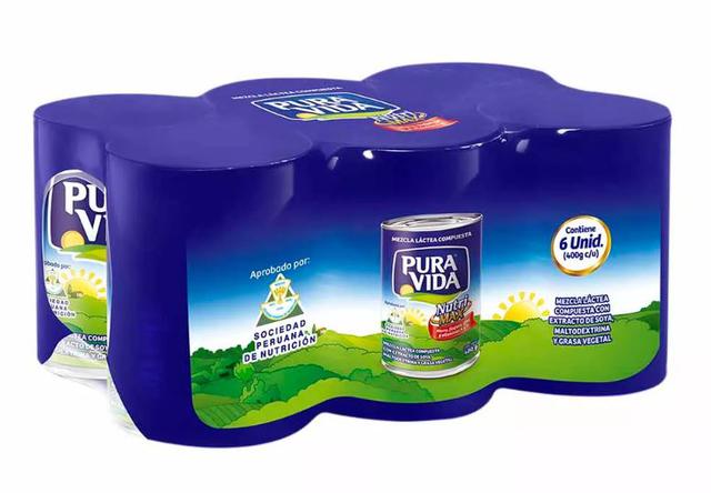 El producto Pura Vida Nutrimax (Gloria S.A.) tiene una multa que asciende a las 450 UIT, es decir, S/1.867.500. (Foto: Plaza Vea)