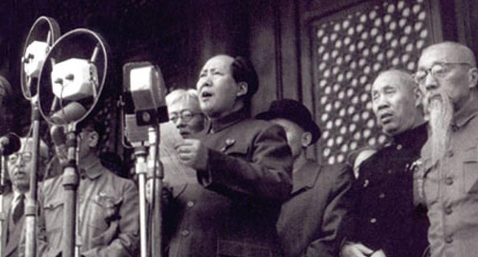 Mao Tse-tung proclama la República Popular China en la plaza de Tianmen. (Foto: Wikimedia)