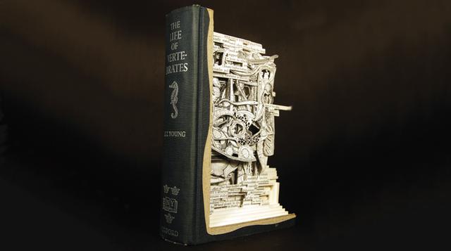 Un artista transforma libros antiguos usando un bisturí - 3