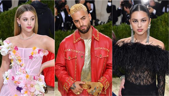 Lili Reinhart, Maluma y Olivia Rodrigo  fueron algunos de los invitados al MET Gala 2021. (Fotos: AFP)