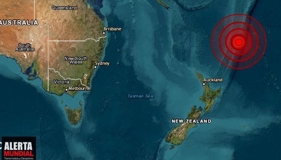 Un terremoto de magnitud 6,1 sacude las aguas en el norte de Nueva Zelanda. (Foto: Twitter)