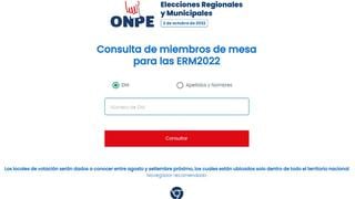 Link oficial de ONPE para consultar tu local de votación 2022