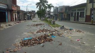 Iquitos: manifestantes dejan desperdicios en vías durante protesta