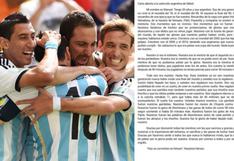 La emotiva carta de un hincha argentino a su selección