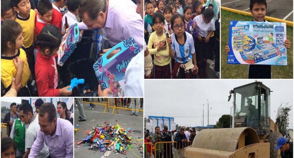 Más de 500 niños chalacos, de entre 5 y 8 años de edad, expresaron su rechazo a la violencia. (Foto: Andina)