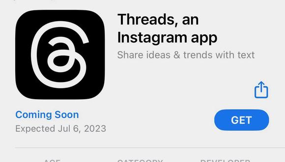 Threads saldría el 6 de julio, según la App Store.