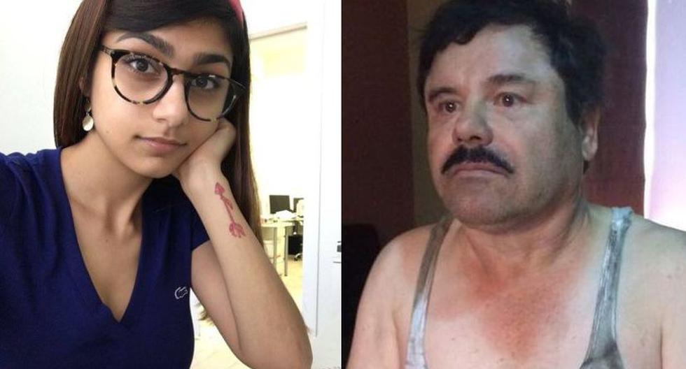 Mia Khalifa y Joaquín 'El Chapo' Guzmán (Foto: Facebook / EFE)