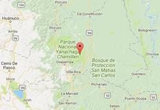Perú: sismo de 3,6 grados se registró en Pasco, informó el IGP