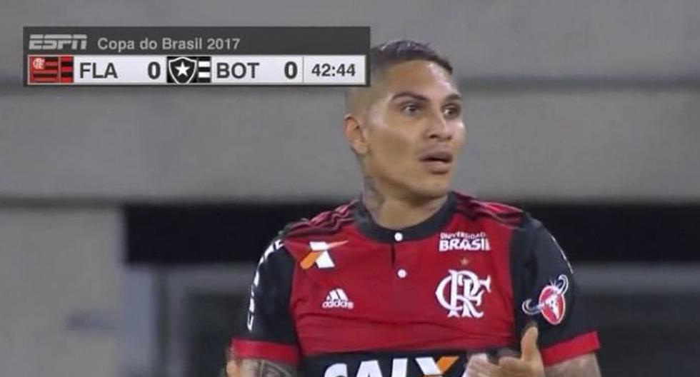 El delantero peruano Paolo Guerrero disputó los 90 minutos del Flamengo vs Botafogo. (Foto: Captura)