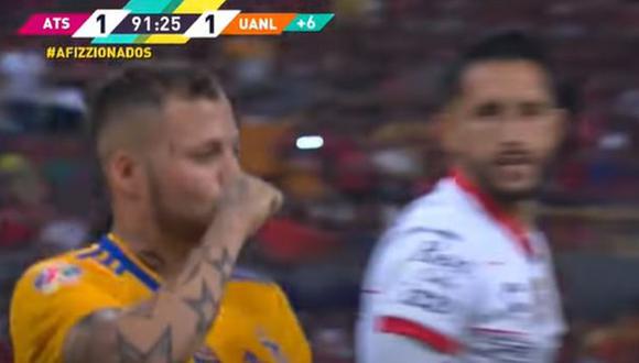 Gol de Nicolás López para el 1-1 final en Atlas vs. Tigres. (Captura: Afizzionados)