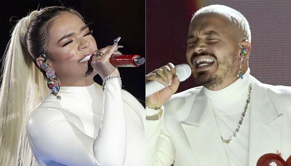 Karol G y J Balvin son los favoritos d el anoche para los Latin AMAs 2021. (Foto de archivo: AP)