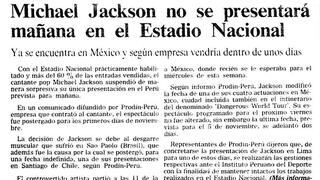 Michael Jackson y el frustrado concierto de hace 25 años en Lima