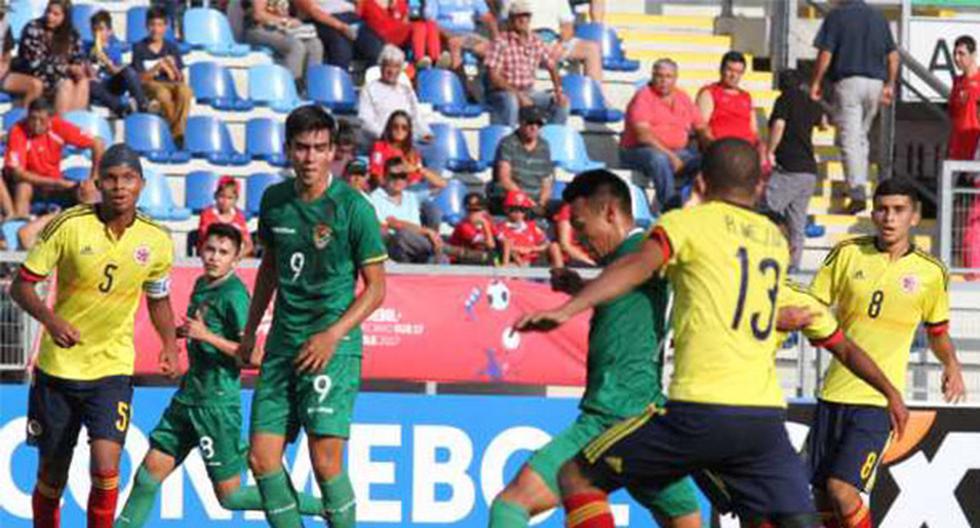 Bolivia superó 3-1 a Colombia en la tercera fecha del Sudamericano Sub 17. (Foto: @Sub17Chile2017)