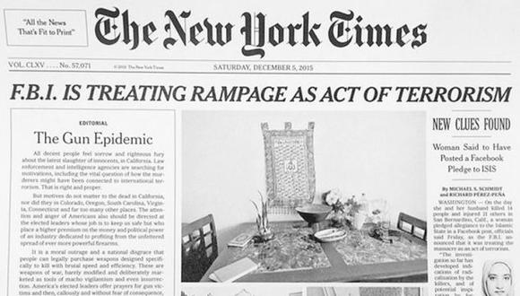 The New York Times a EE.UU.: "Terminen con epidemia de armas"