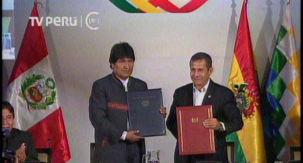 El presidente Ollanta Humala y el mandatario boliviano, Evo Morales, se reunieron este martes en Puno. (Foto: Presidencia Perú)