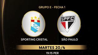 Sporting Cristal vs. Sao Paulo EN VIVO: horarios y canales para ver hoy el partido por la Copa Libertadores 