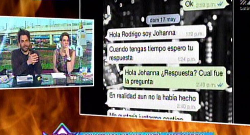 Rodrigo González mostró mensajes de Johanna San Miguel. (Foto: Captura Latina)