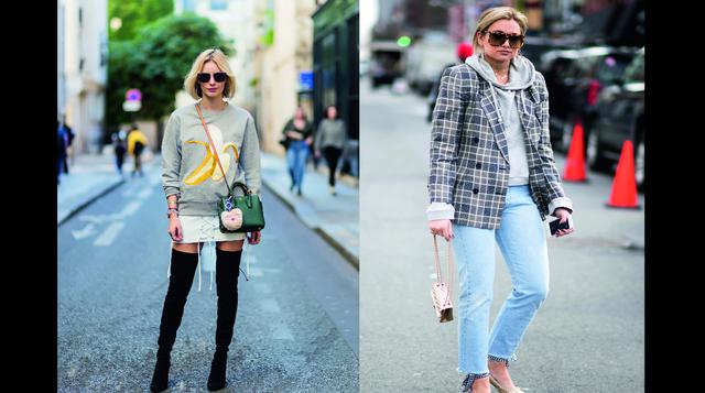 Foto 1: La regla para lucir botas hasta la rodilla, de forma acertada. es ponértelas con una minifalda. Foto 2: Vístete en capas y muestra las mangas de la sudadera debajo de tu blazer.