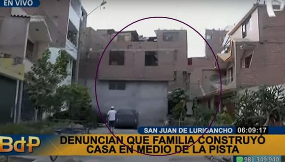 La Municipalidad de San Juan de Lurigancho informó que existen resoluciones que datan del año 2012 en donde ya se ordena una demolición el inmueble. (Panamericana Tv.)