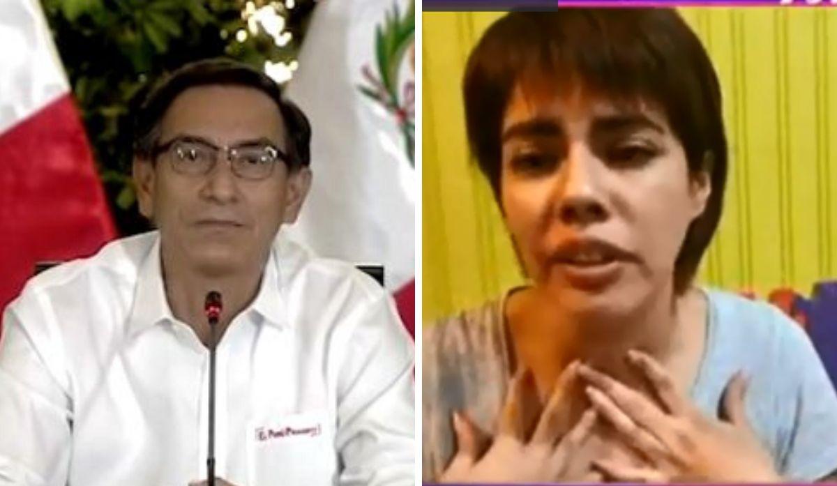La actriz María Victoria Santana, conocida como "La Pánfila", reclama al presidente Martín Vizcarra la falta de camas UCI para pacientes con coronavirus. (Captura de pantalla / ATV / América TV).