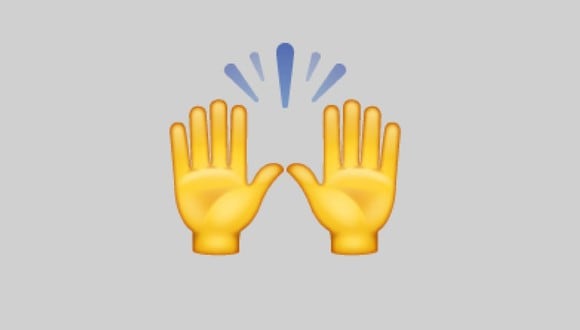 Conoce el verdadero significado del emoji de las manos levantadas en WhatsApp. (Foto: Emojipedia)