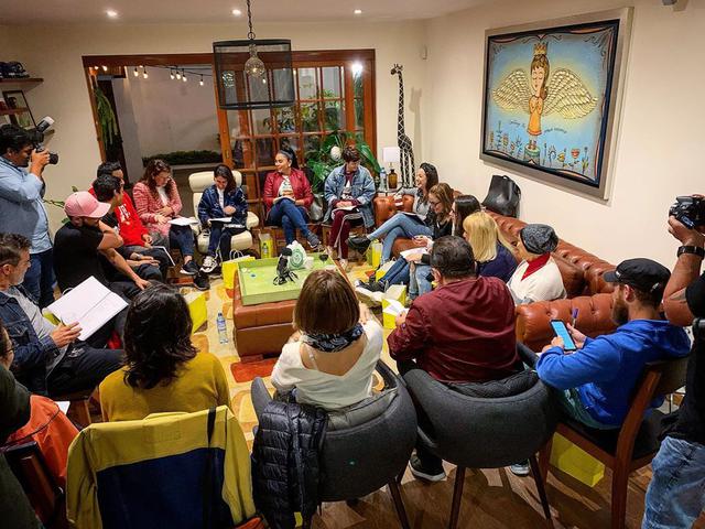 Mirtha Patiño, en octubre pasado, durante la primera lectura de la película “No me digas solterona 2” protagonizada por Patricia Barreto.