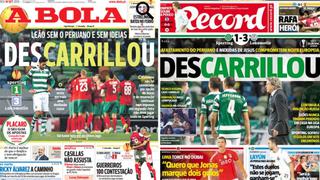 Carrillo en portadas tras derrota de Sporting en Europa League