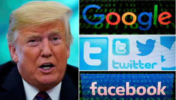 Facebook, Google y Twitter deben "tener cuidado", advierte Donald Trump. (Reuters / AFP).