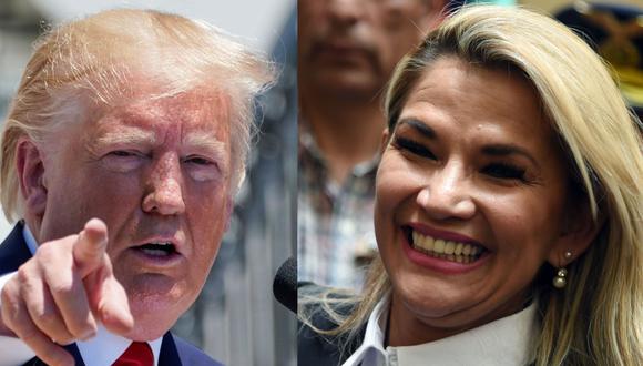Donald Trump y la presidenta interina de Bolivia Jeanine Añez. (Reuters / AFP).