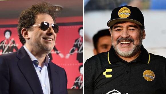 Calamaro y Maradona. (Foto: AFP)