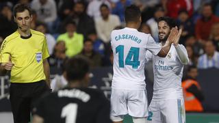 Real Madrid ganó 2-1 al Málaga con tantos de Isco y Casemiro