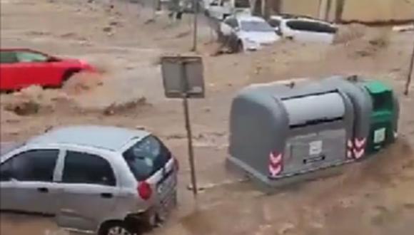 Lluvias torrenciales en España. (Captura de video).