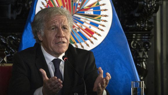 Luis Almagro, secretario general de la OEA, encabezó la sesión del Consejo Permanente. (Foto por Cris BOURONCLE / AFP)