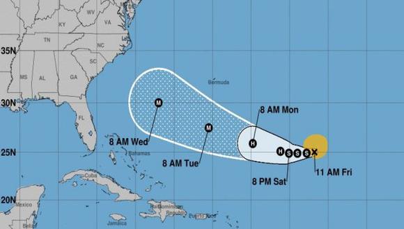 La tormenta tropical se encuentra a 1.155 kilómetros al noreste del norte de las islas de Sotavento (Antillas Menores) y a 1.350 kilómetros al sureste de las Bermudas. (Foto: EFE)