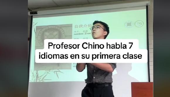 [TIKTOK VIRAL] Profesor chino genera sorpresa y admiración en universidad  peruana tras hablar 7 idiomas en su primer día. (Foto: captura TikTok)