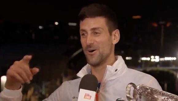 Djokovic canta “muchachos” tras ganar el Australian Open 2023 | Foto: captura